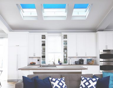 Kitchen blinds house dublin Blue velux white roller blinds